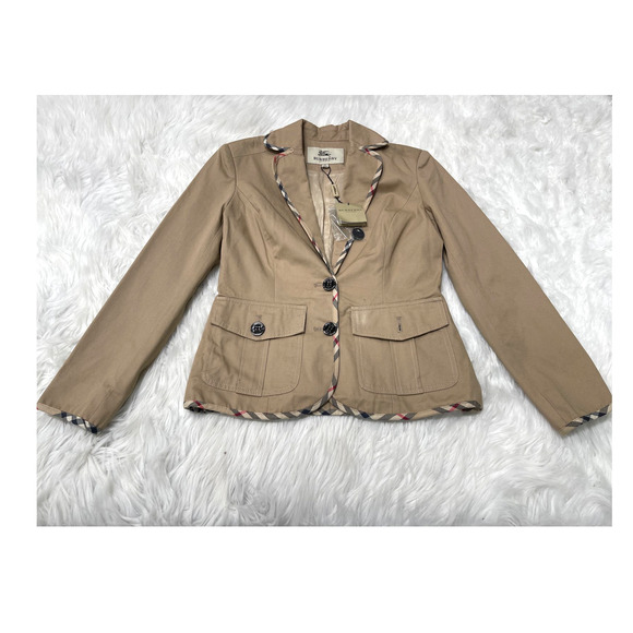 NWT Burberry London Nova Check Fitted Blazer Sz Small - Picture 1 of 3